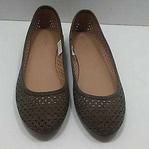 Flats Low  Slip On Ballerinas Ladies Sz8 Taupe